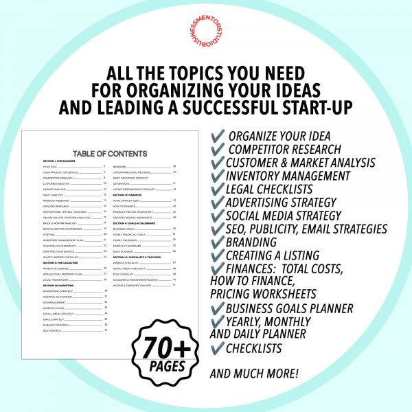Business Plan 70+ Page Workbook: Entrepreneurial Guide (Printable PDF Download) - Image 5